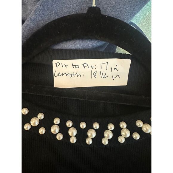 Elegant Pearl Collar Blouse, Pink, Large - Picture 2 of 2